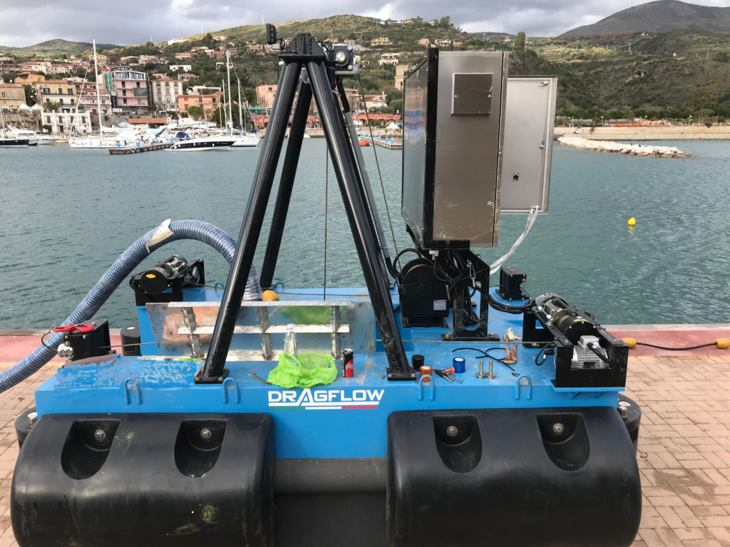 Port dredging with remote controlled dredge 1