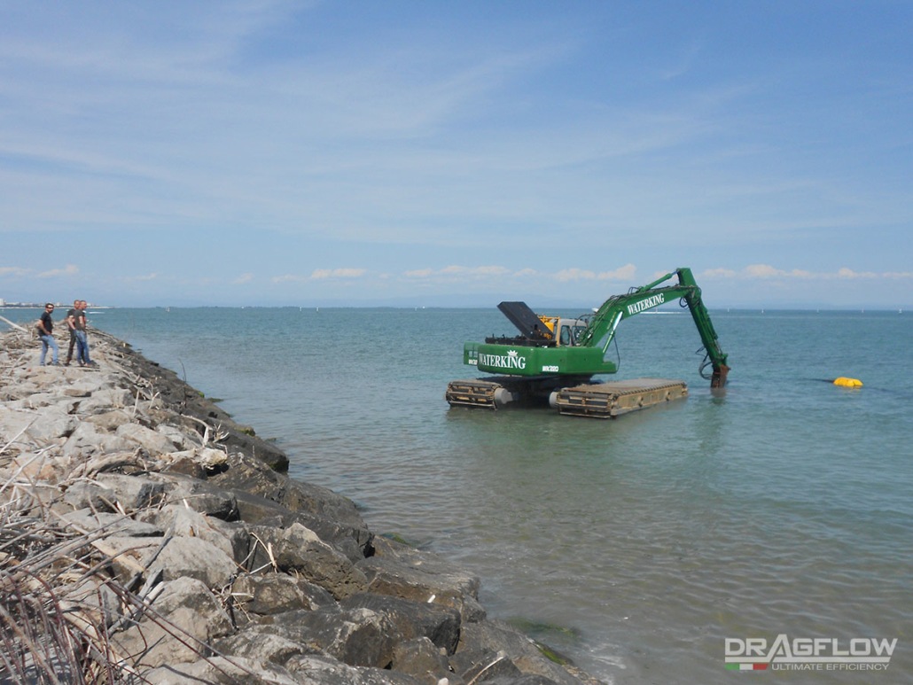 Dredging sand from the seabed